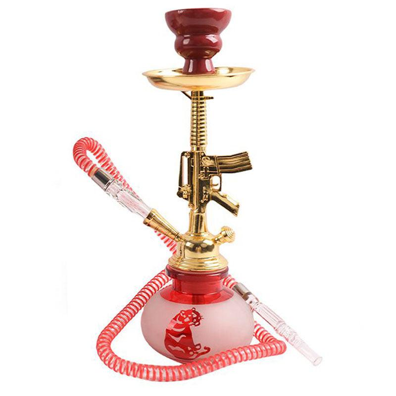 12" Hookah Single Hose, Tiger47 Shape Red Color [SMKE-015] Main image