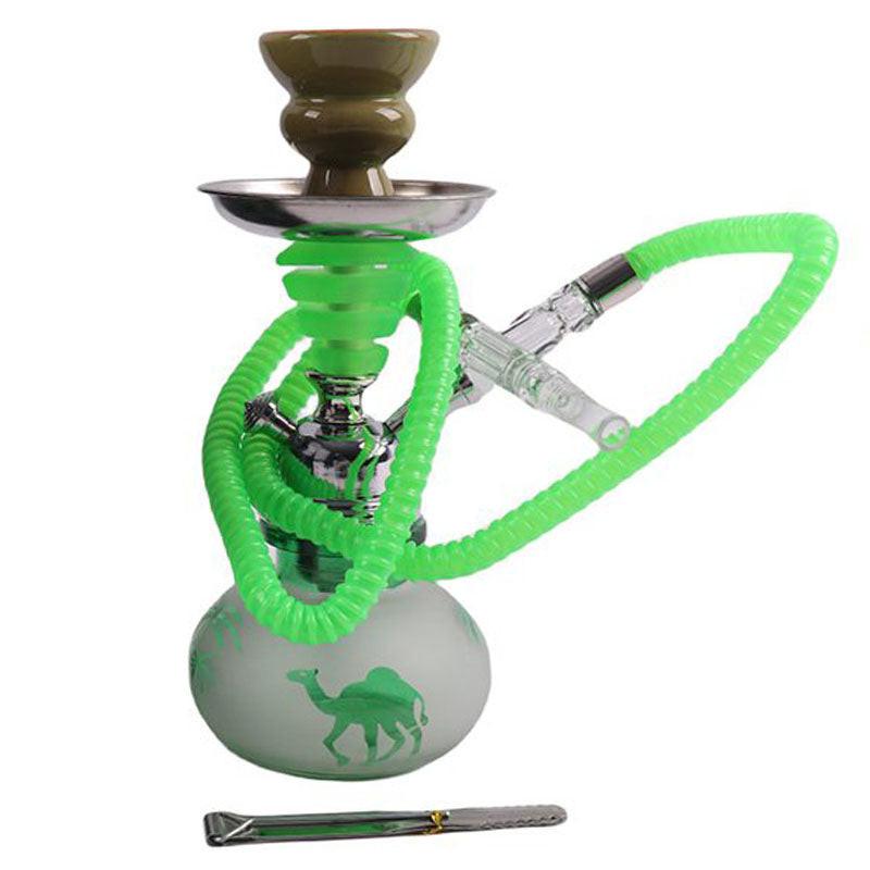 10" Hookah Single Hose, DUNES Shape Green Color [SMKE-016] Main image