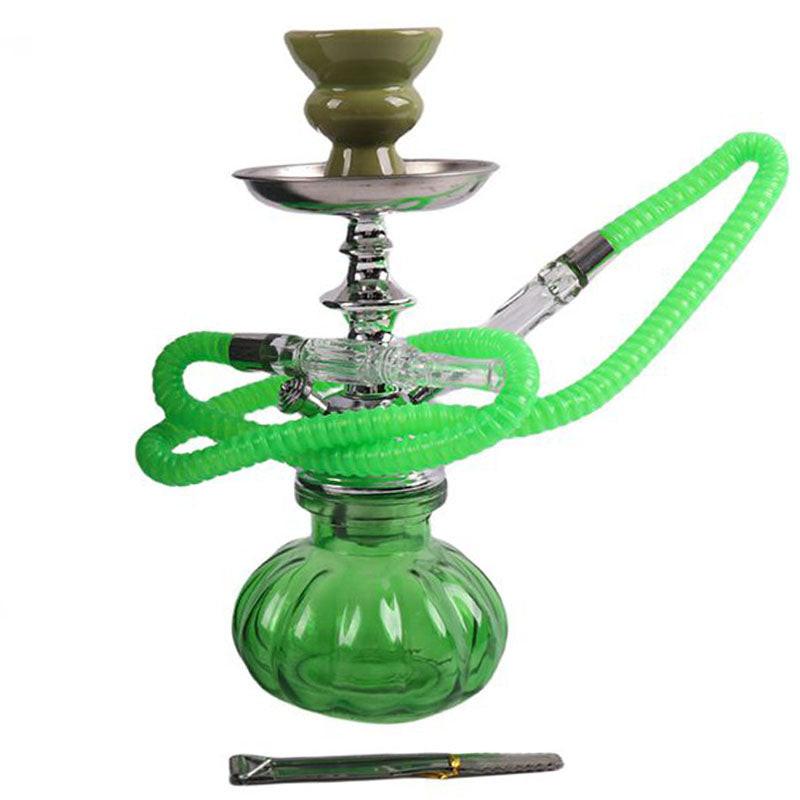 10″ Hookah Single Hose, Forest Mist Shape Green Color [SMKE-019] Main image