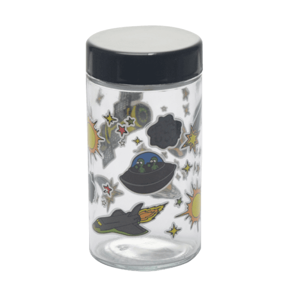 180ml Glass Storage Jar with Sticker Design – Compact & Stylish [SMKZ-145]