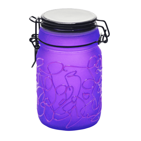 Spider Web Design Glass Storage Jar – Purple-Multiple Sizes Available [SMKZ-139]