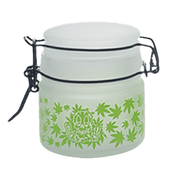 Green Leaf Glass Storage Jar-Multiple Sizes Available [SMKZ-144] Secondary image