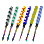 6″ Twirly Glass & Stainless Steel Dab Tool [SMKZ154]