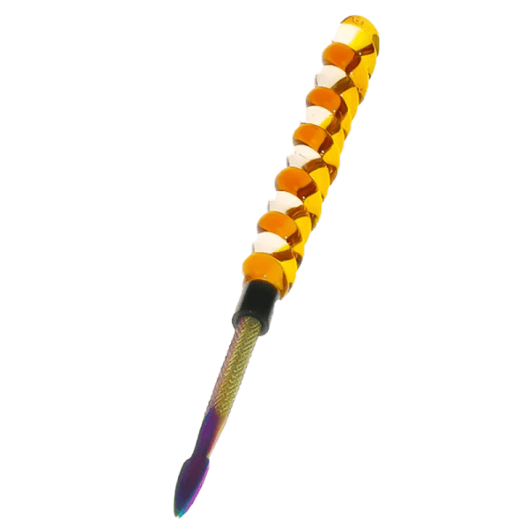 6″ Twirly Glass & Stainless Steel Dab Tool [SMKZ154]