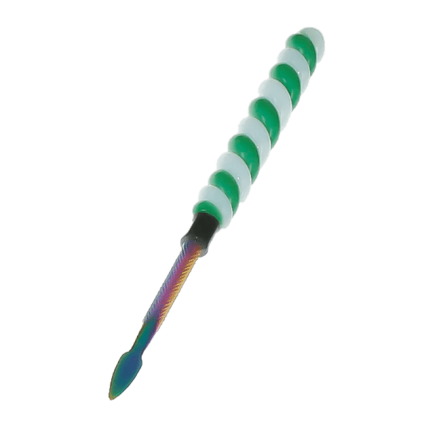 6″ Twirly Glass & Stainless Steel Dab Tool [SMKZ154]