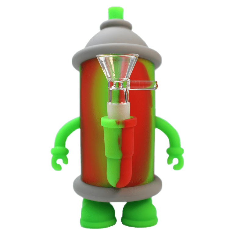 6″ Colorful Silicone Pipe with 14mm Glass Bowl [SMKZ162]