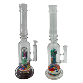 16" Assorted Center Piece Glass Waterpipe – 14mm Bowl