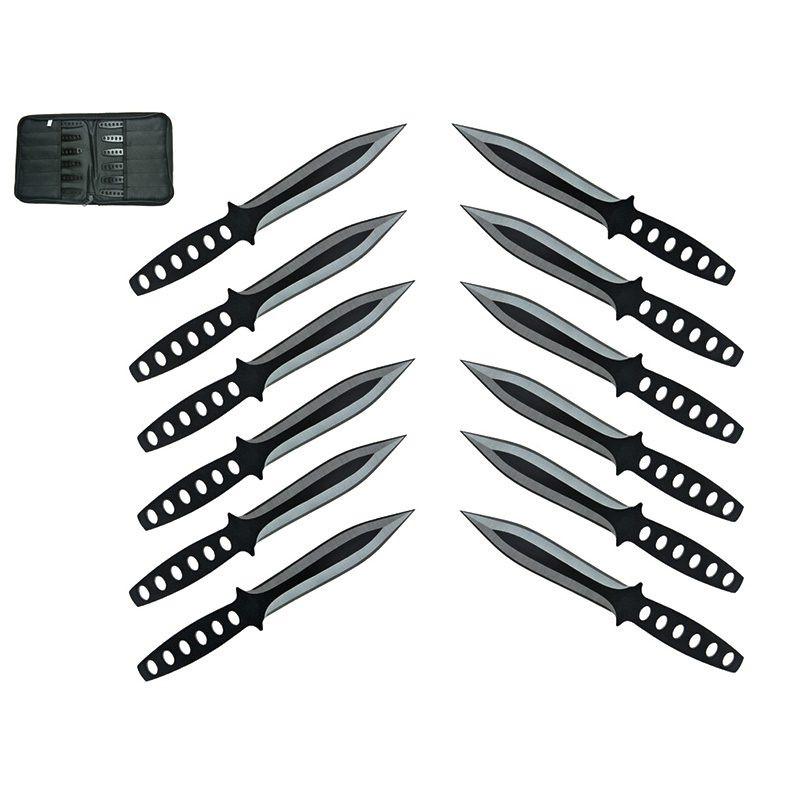 6″ Throwing Knives 12 Pcs Set – Black [T00045BK-12] Main image