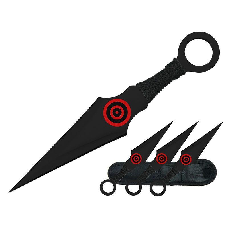 6.5″ Kunai Bullseye Throwing Knives 3PC SET [T001306-3BK]