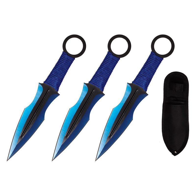 7.5″ Throwing Knives with Sheath 3 Pcs Set – Blue [T004207BL] Main image
