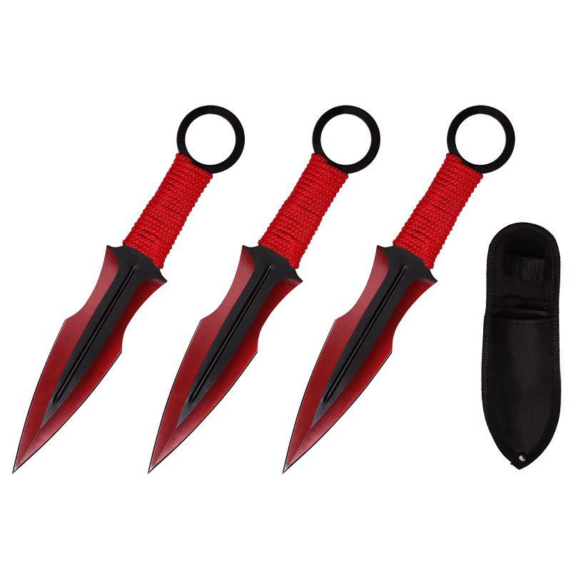 7.5″ Throwing Knives with Sheath 3 Pcs Set – Red [T004207RD] Main image