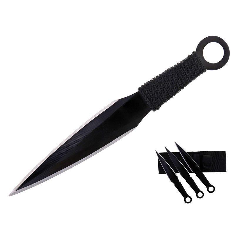 6.7" Throwing Knife with 3″ Blade and Pouch 3 Pc Set [T005061BK-3] Main image