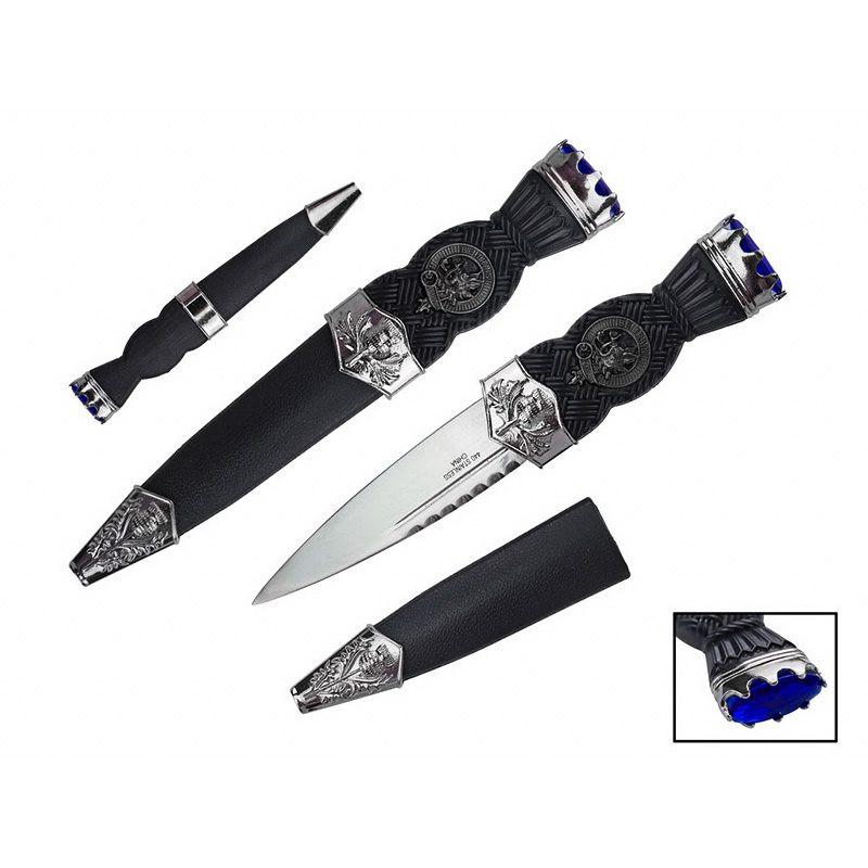 7.5″ overall, Color Gemstone Scottish Sgian-Dubh w/ Sheath [T230570] Main image