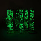 Z10" Glow in the dark Staight Tube Glass Bong With Flower Design