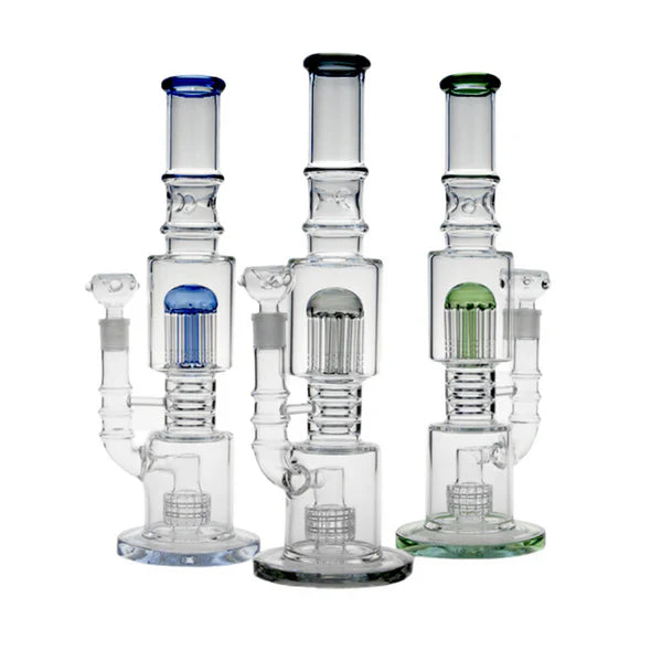 16" Glass Bong – 10-Arm Tree Perc with Matrix Perc for Maximum Filtration
