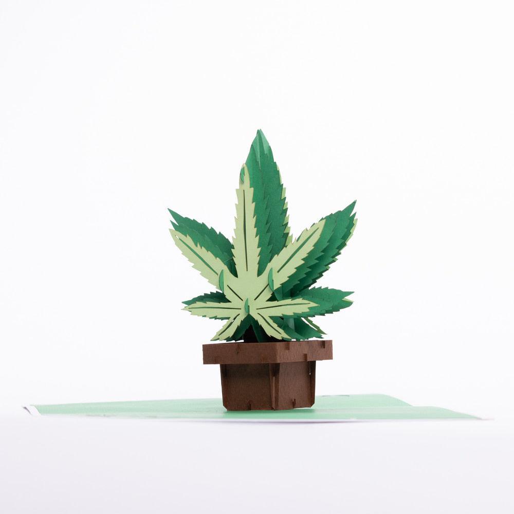 Intricate Greetings | Cannabis Leaf 3D Pop-Up Holiday Card