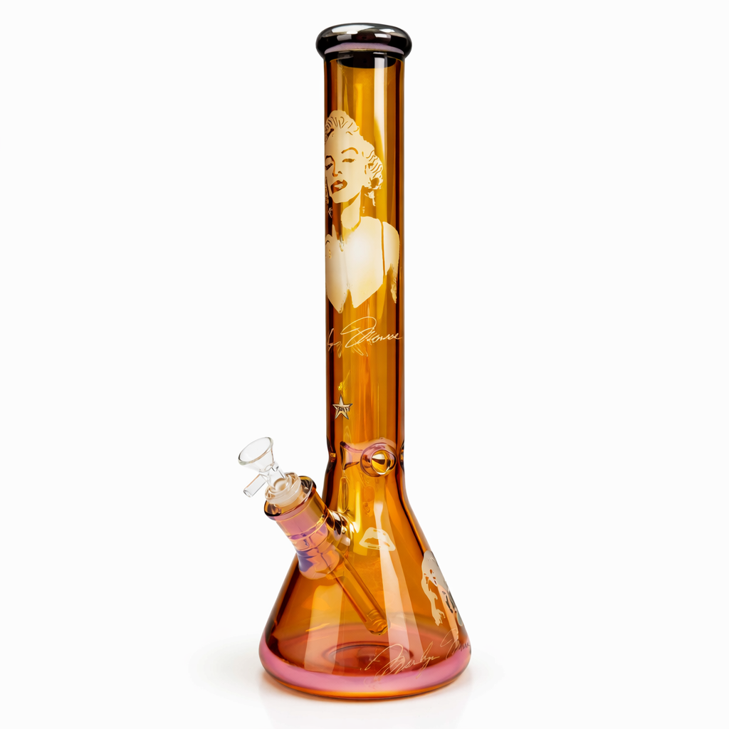 18" 7mm Glass Beaker Bong with Monroe Design and Ice Catcher Secondary image