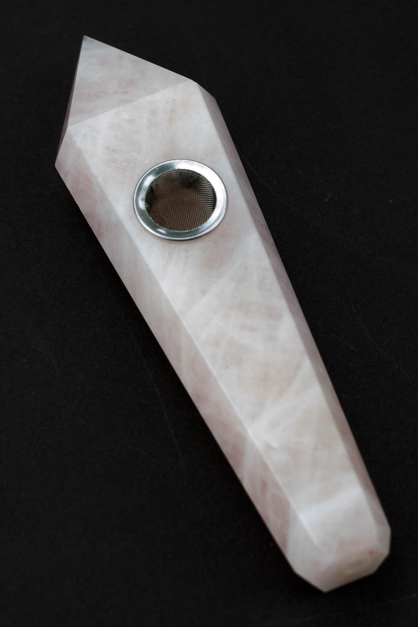 Acid Secs - Pink Rose Quartz Smoking Pipe