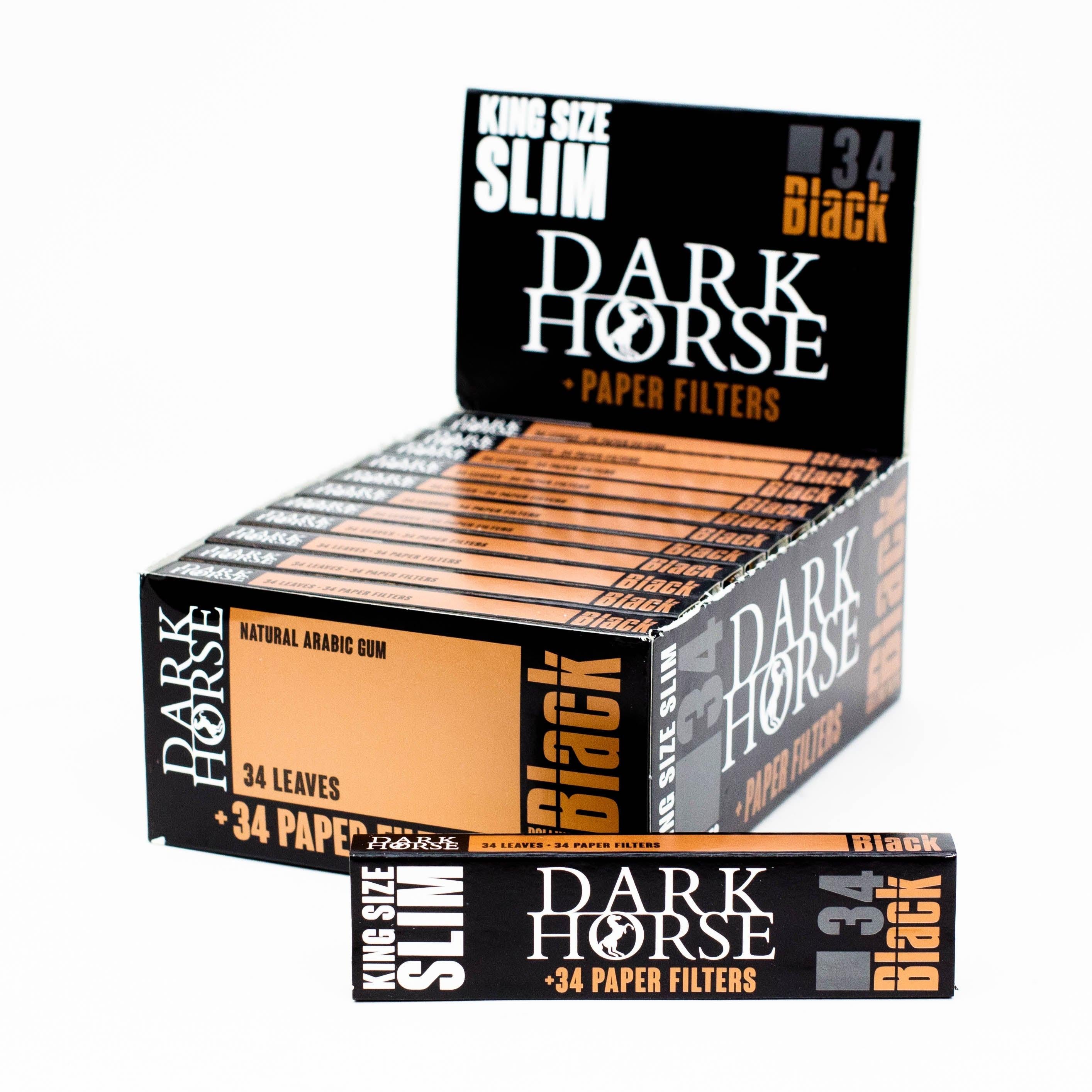 Rolling Paper DARK HORSE king slim Black Paper + Filters with stick Main image