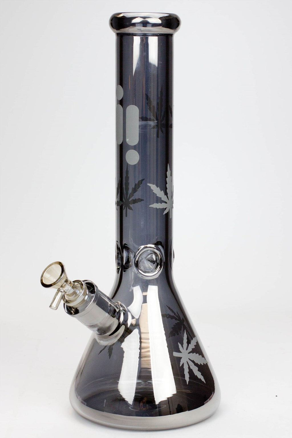 14" Infyniti leaf 7 mm metallic glass water bong (GP1587)