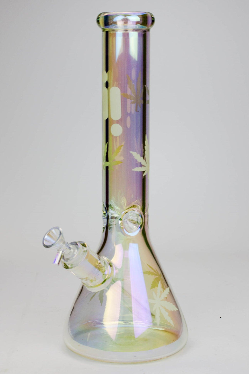 14" Infyniti leaf 7 mm metallic glass water bong (GP1587)