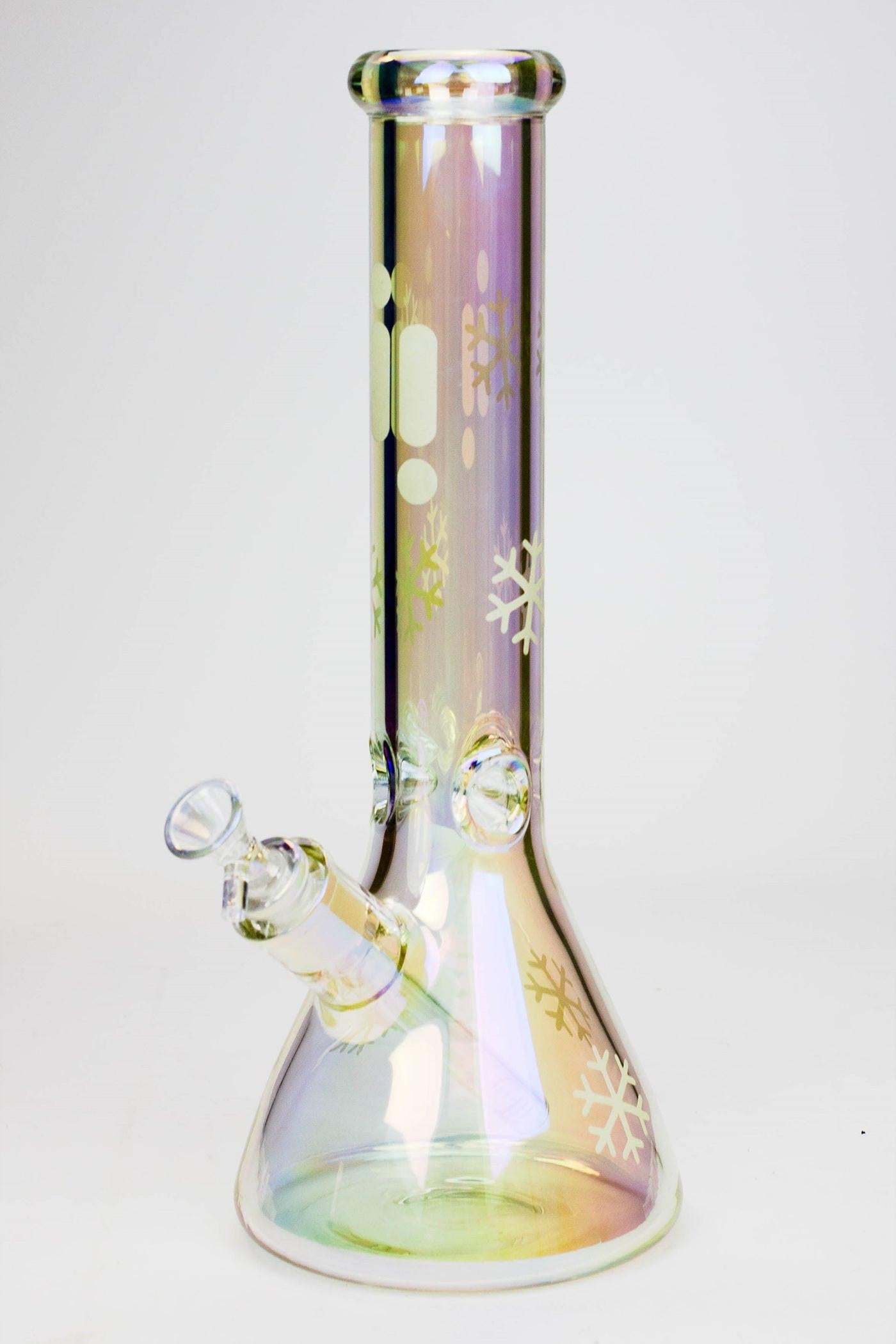 14" Infyniti Snowflake 7 mm metallic glass bong ( GP1589 )