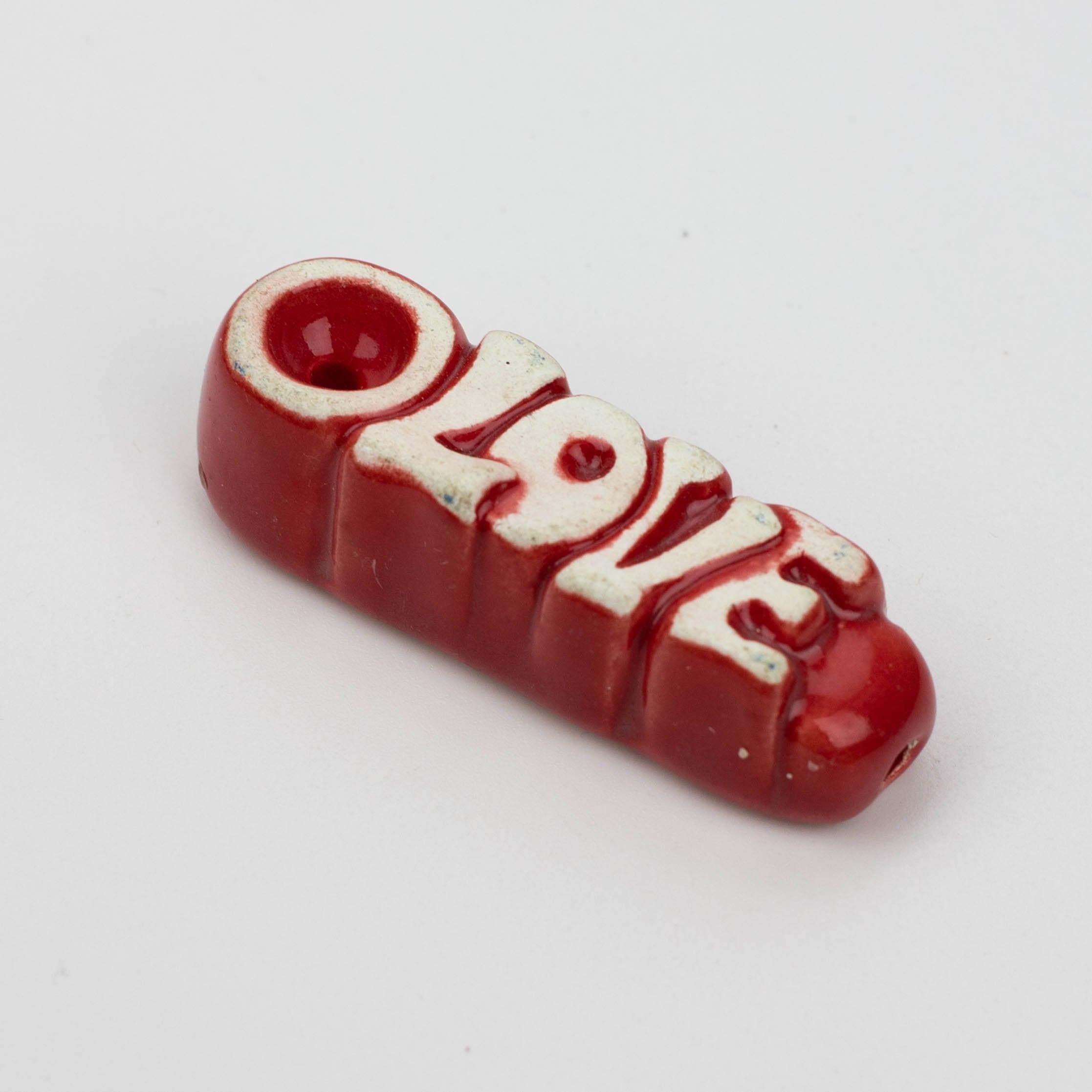 Handmade Ceramic Smoking Pipe [3D LETTERS] Secondary image