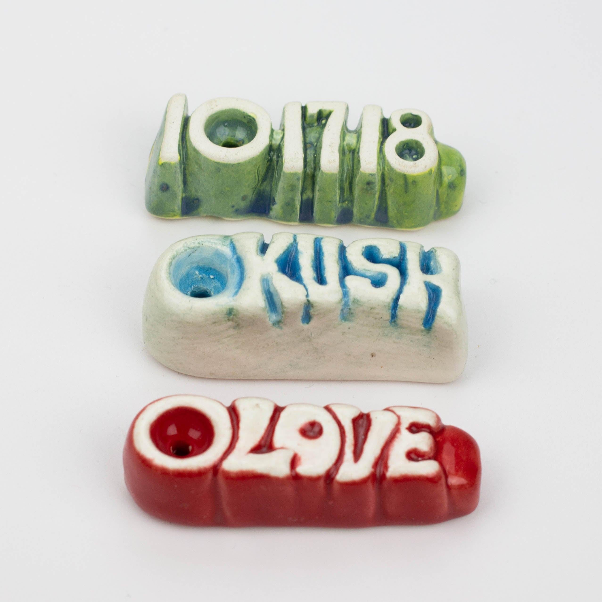 Handmade Ceramic Smoking Pipe [3D LETTERS]