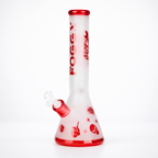 FOGGX | 14" Sandblasted Frosted Small Skull Beaker Glass Water Pipe – 7mm Thick [FT1649ATS]
