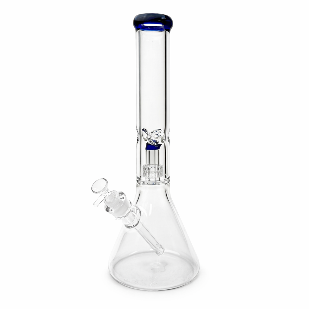 16" Color-Accented Glass Water Bong with Percolator Secondary image
