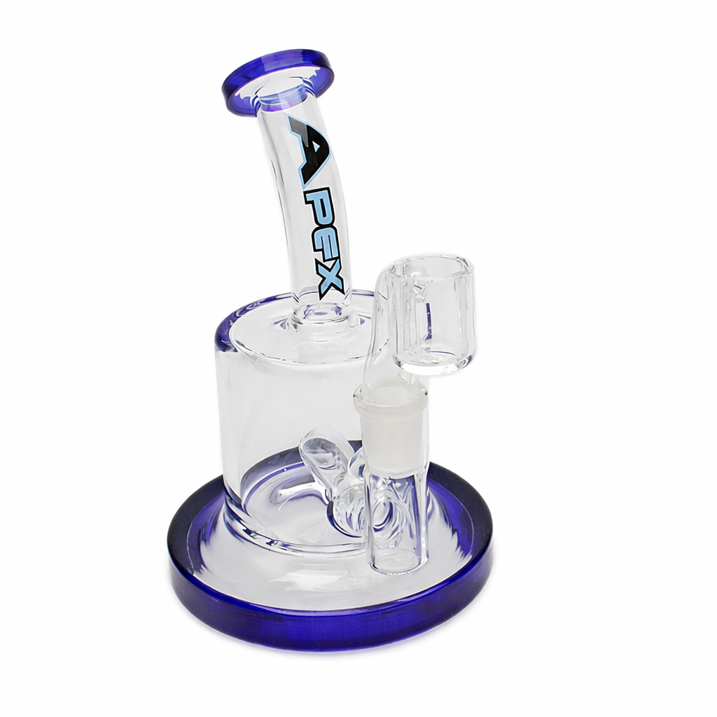 Apex | 4" Mini Inline Glass Concentrate Rig  with Banger (Blue) Main image