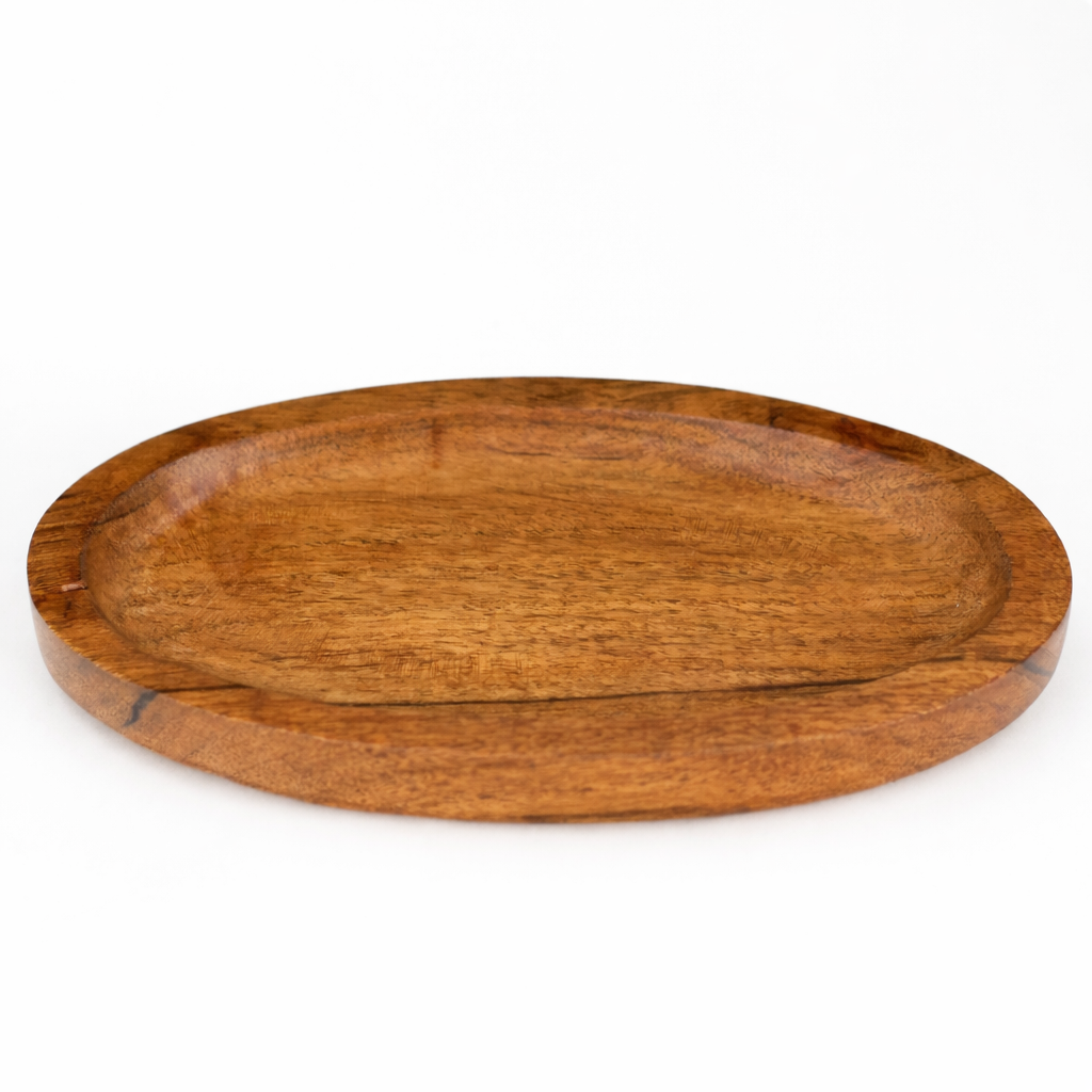 TBBC | Natural Hardwood oval Rolling Tray Secondary image