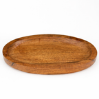 TBBC | Natural Hardwood oval Rolling Tray