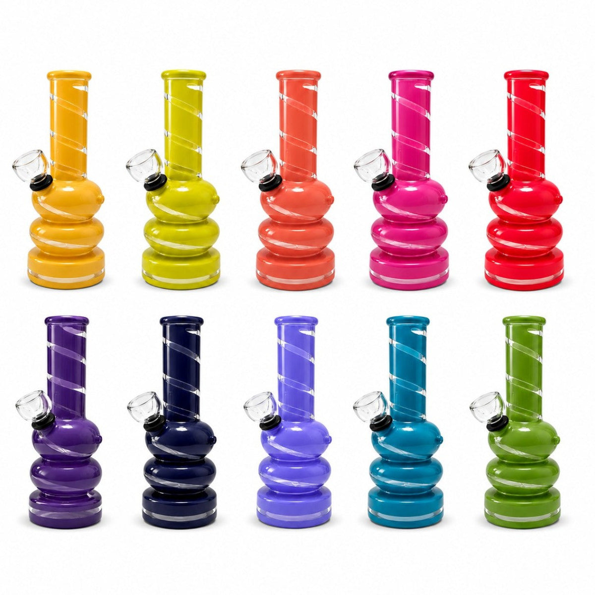 6" Colored Glass Bubble Waterpipe Main image