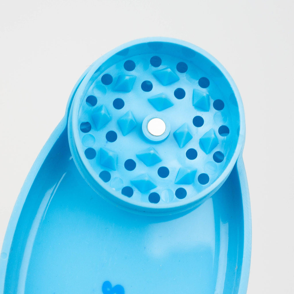 Plastic Grinder with mini leaf shape tray Box of 12