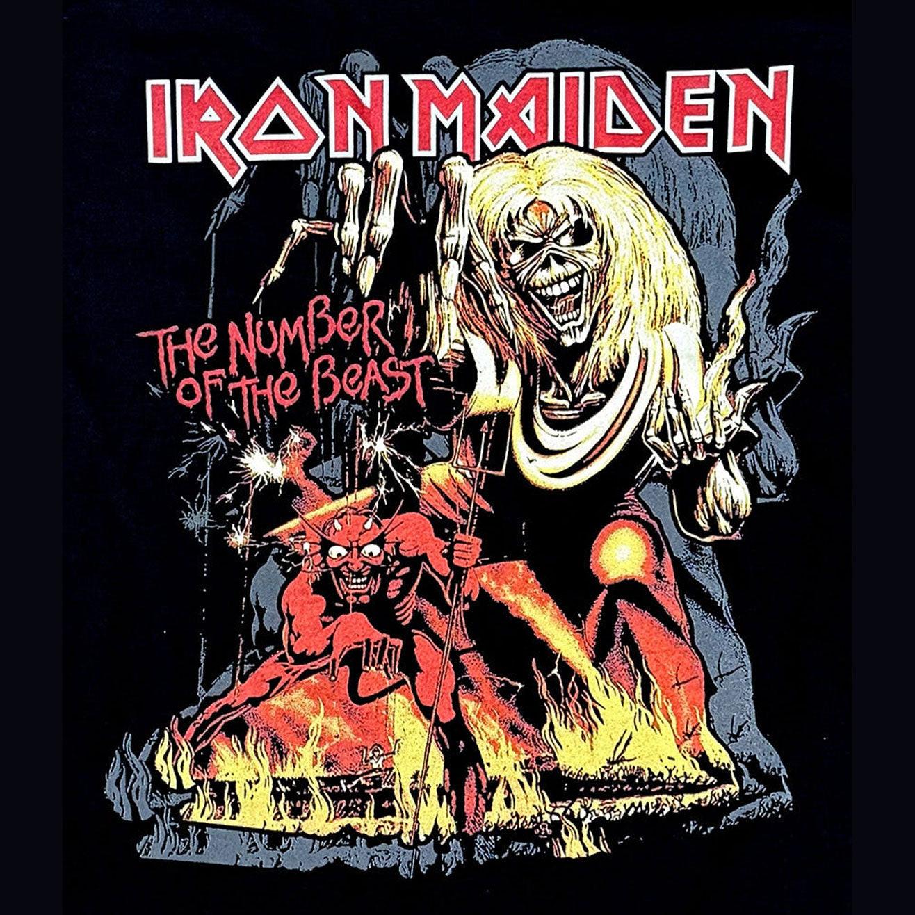 Iron Maiden | “The Number of the Beast” Short Sleeve Men’s Black T-Shirt – Officially Licensed Rock Band Tee Secondary image