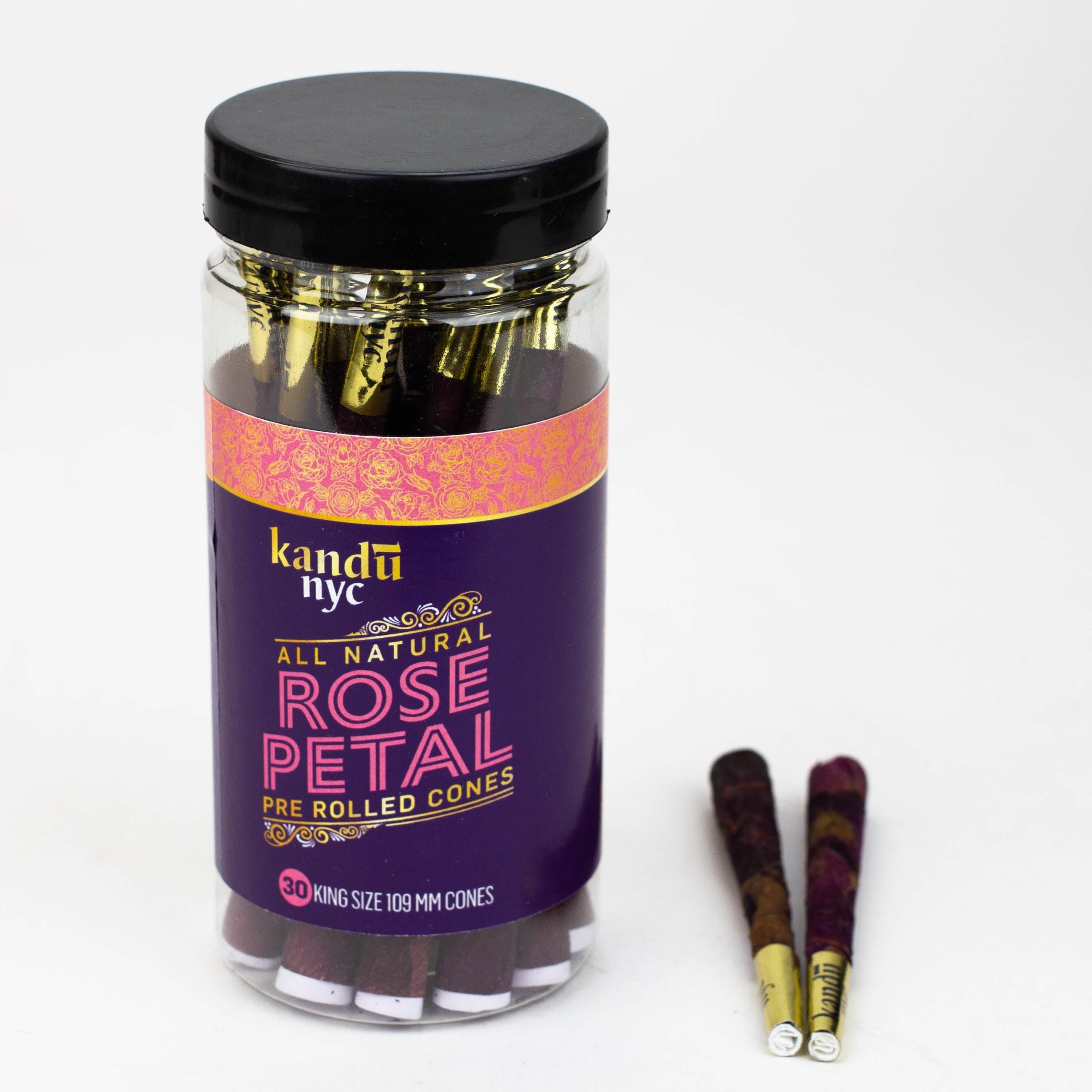 Kandu NYC All natural Rose Petal Pre-rolled Cones 109mm, Display Jar of 30 Count Main image