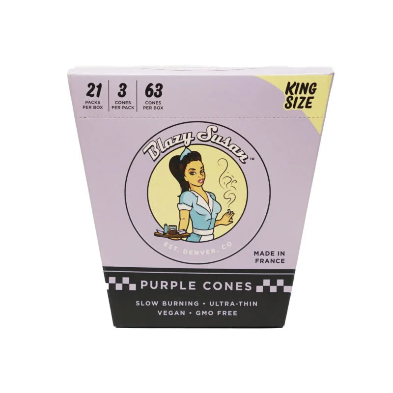 Blazy Susan | Purple King Size Cones Box of 21 Secondary image