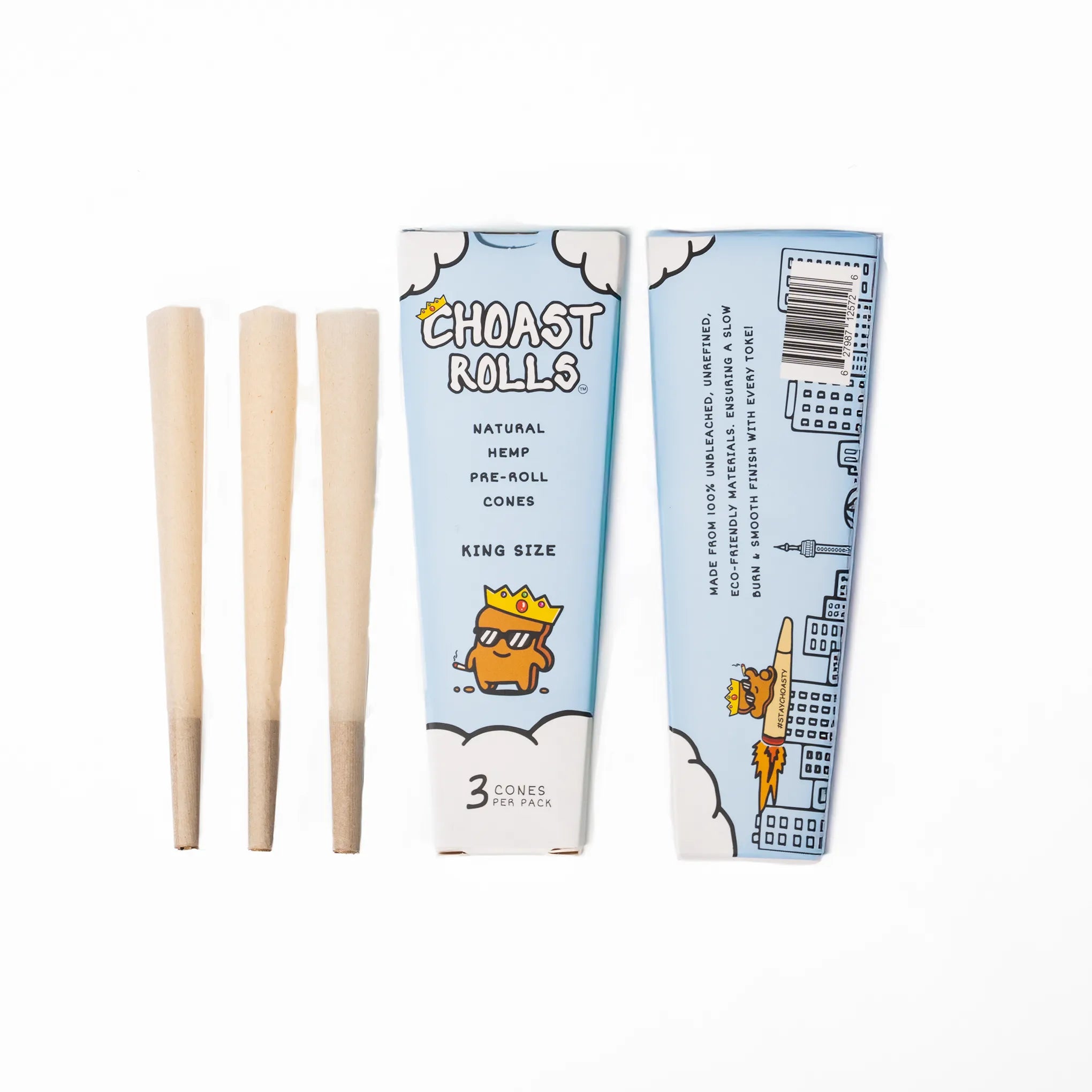 Choast Rolls | 3 Pack King Size Hemp Cones- 24 Packs Per Box | Made in France Secondary image