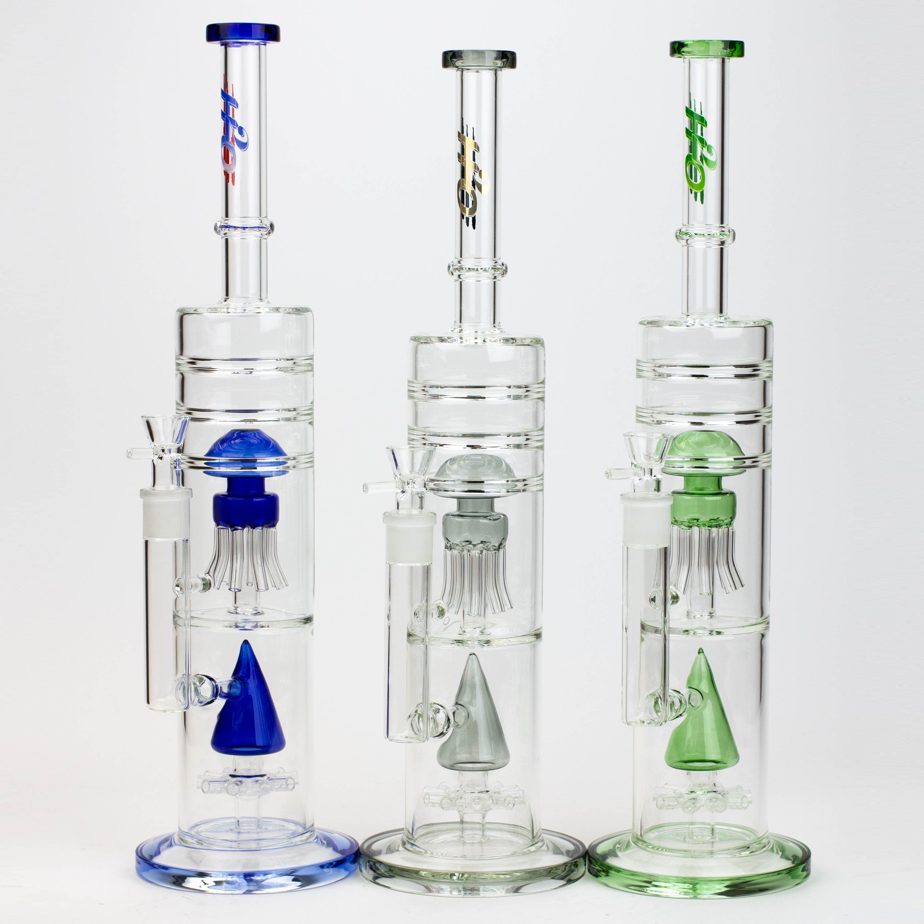 17" H2O dual diffuser glass water bong [H2O-5002] Main image