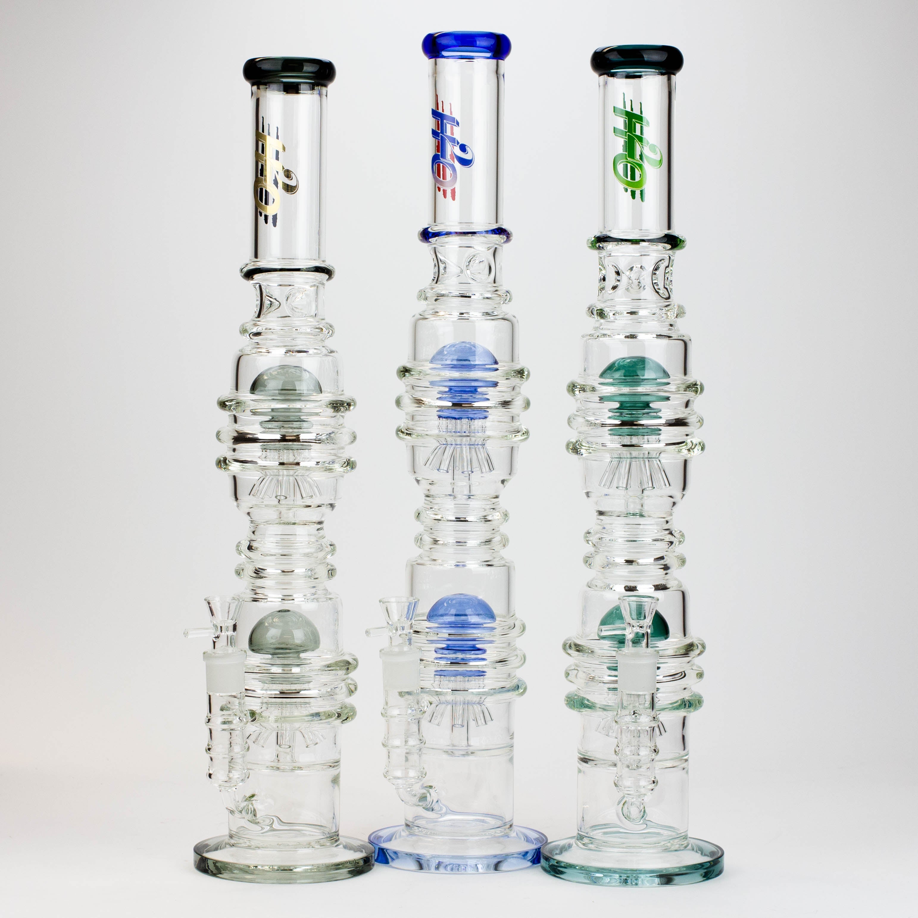 21" H2O  Dual percolator glass water bong [H2O-5004] Main image