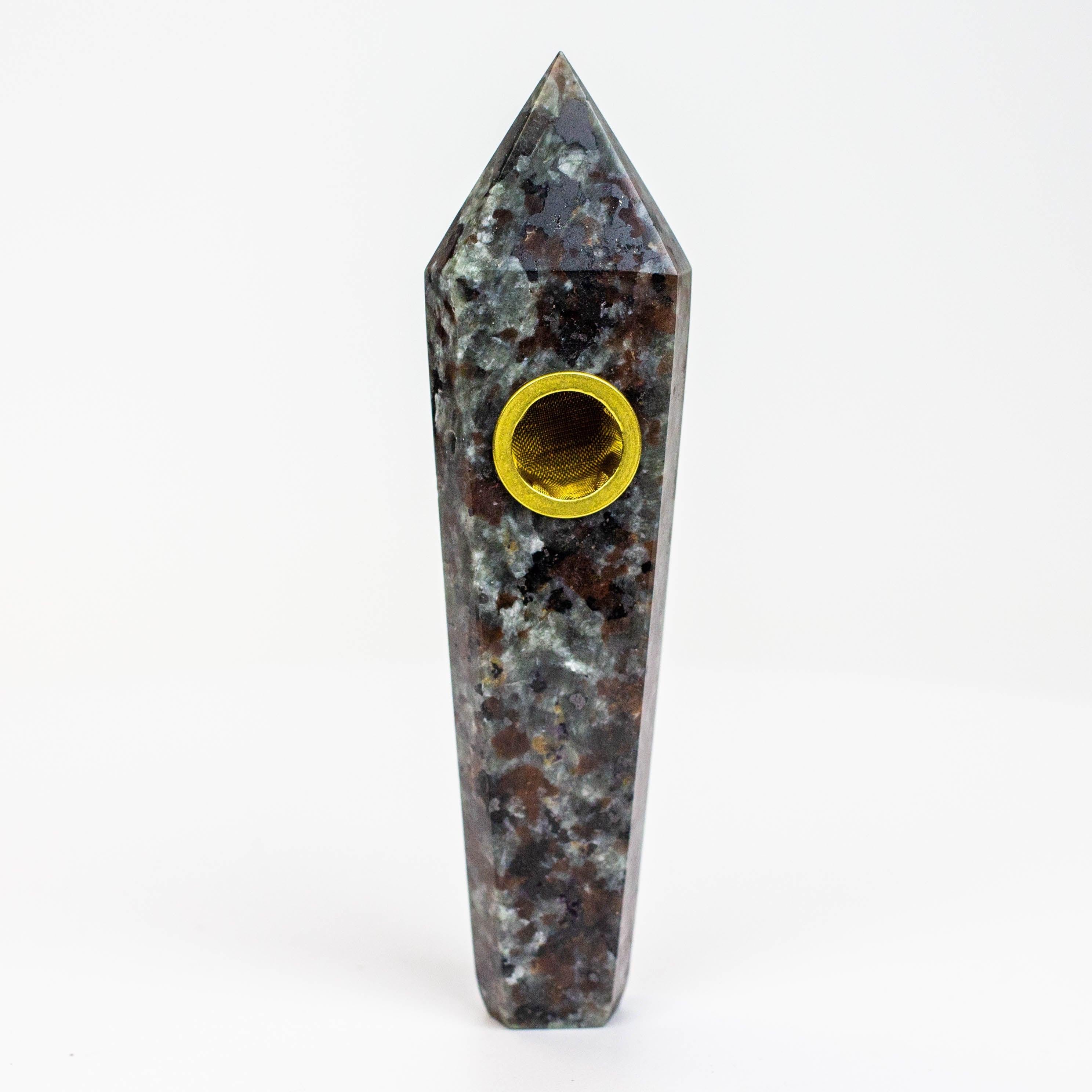 Acid Secs - Black light Natural Fire Stone Smoking Pipe with choke hole