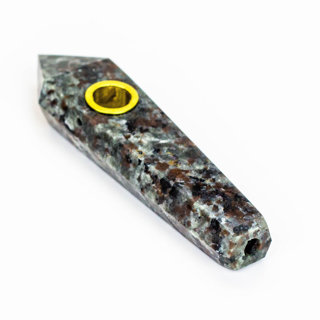 Acid Secs - Black light Natural Fire Stone Smoking Pipe with choke hole