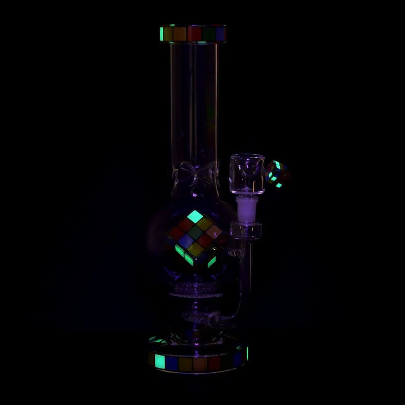 Pulsar® | 13" Rubik’s Cube Double Perc Glass Bong [WP849] Secondary image