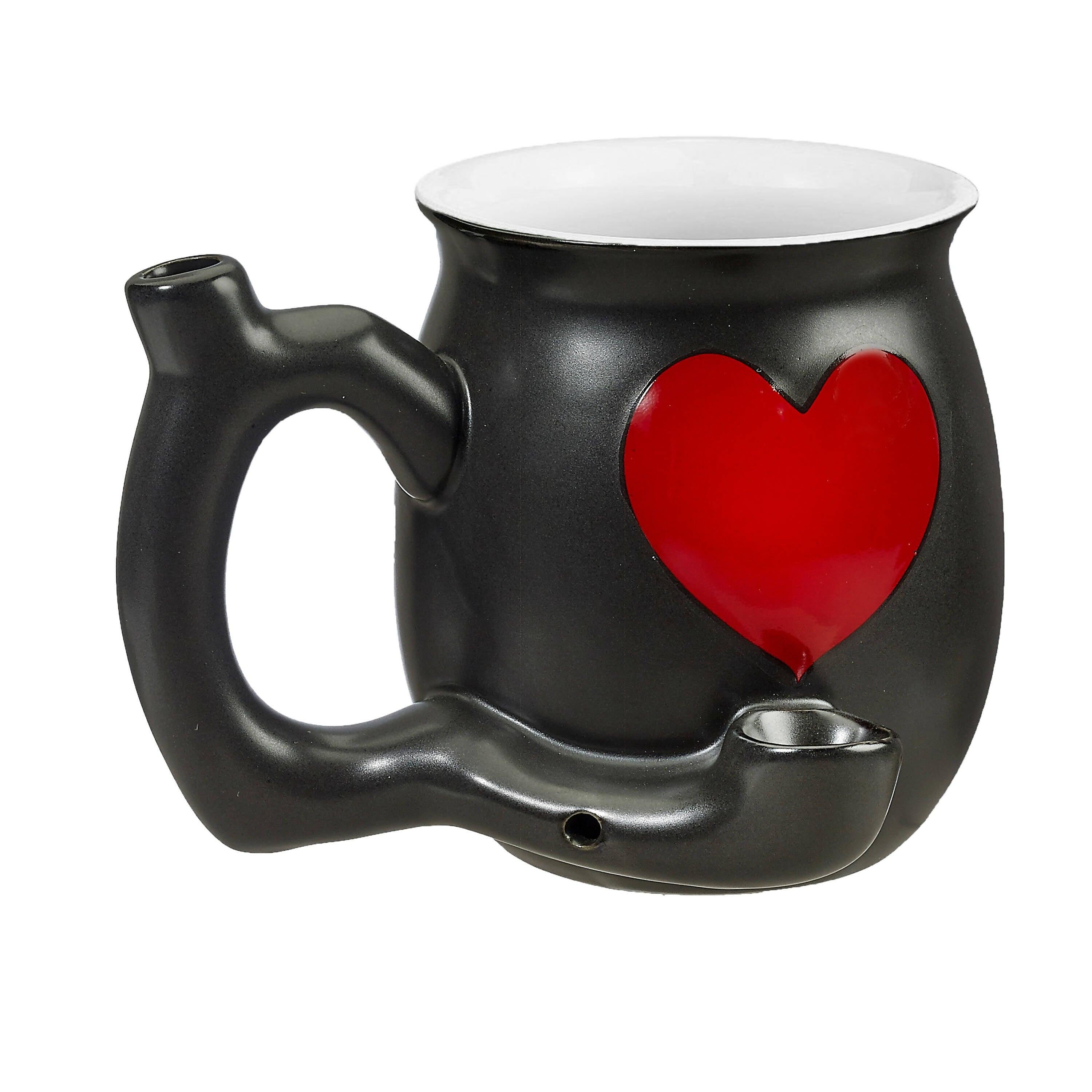 embossed red heart mug - white inside Main image