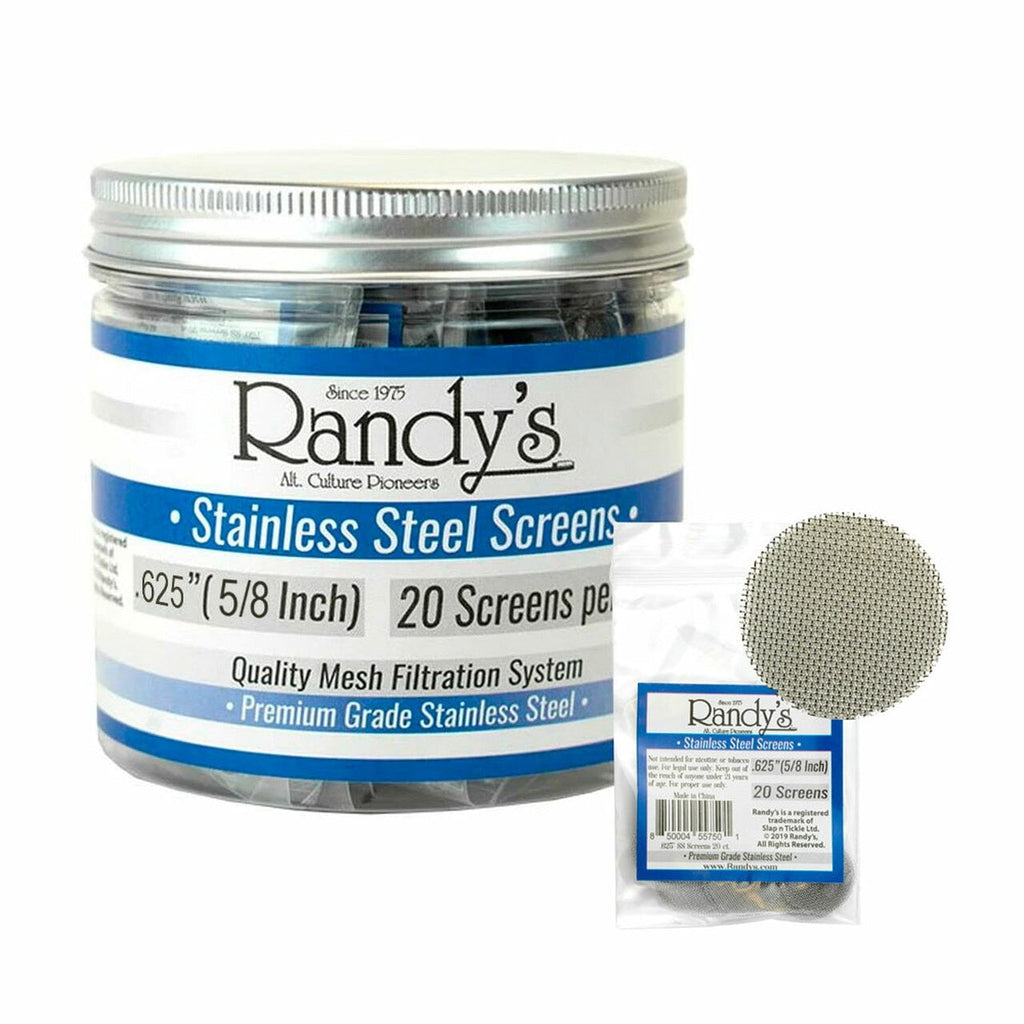 Randy’s® | 0.625" Screens – Jar of 20 (36 Jars / 720 Screens Total)