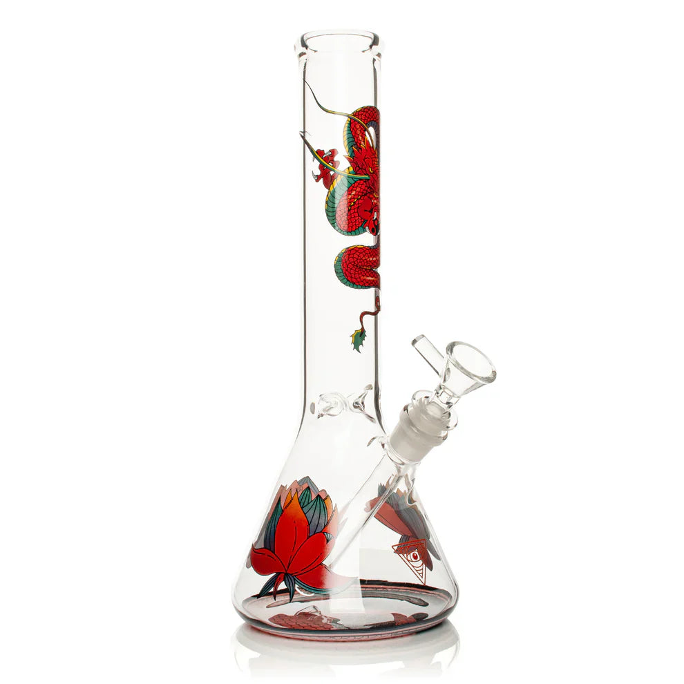 Red Eye Glass® | 12" Yin & Yang Beaker Bong (REG149) Main image
