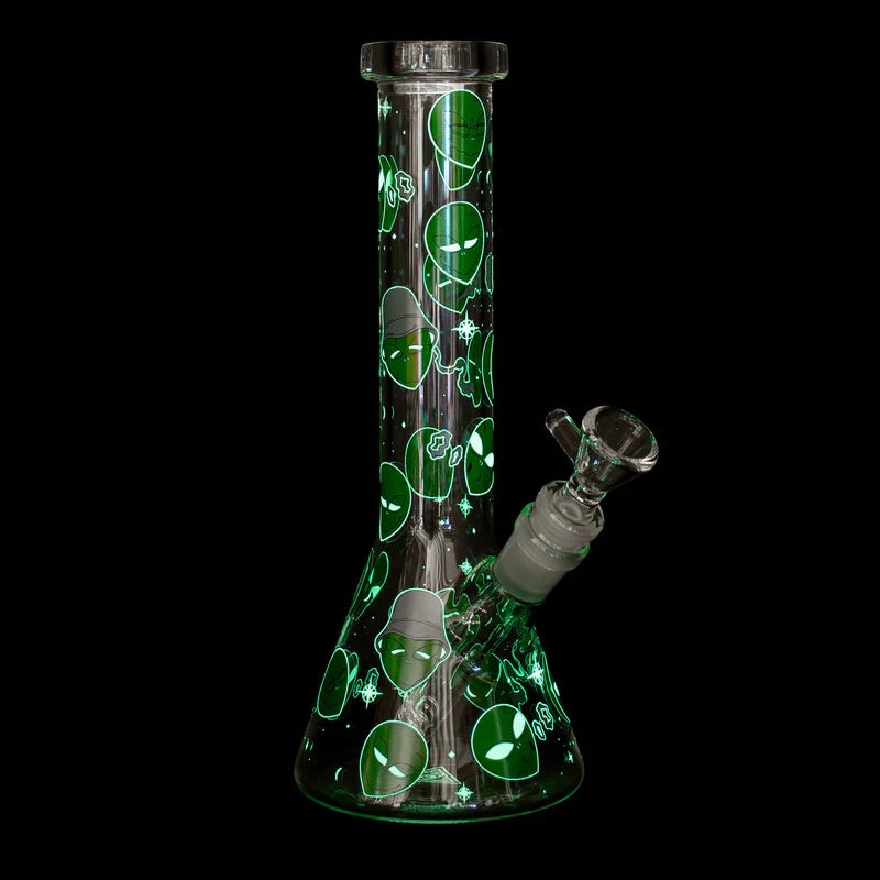 Red Eye Glass® | 10" Alien Glow-in-the-Dark Water Pipe [REG158] Secondary image
