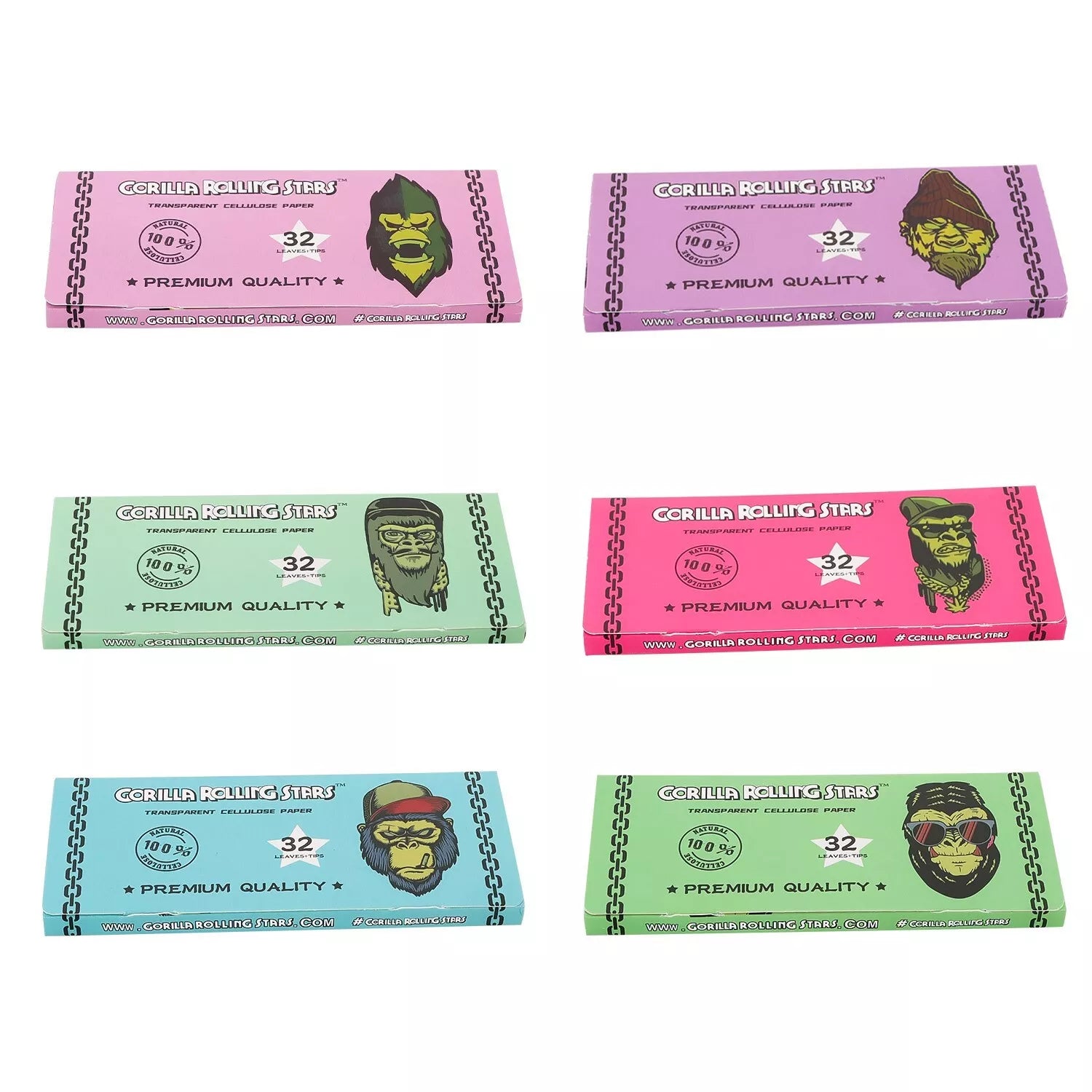 Rolling Stars w/tips King size Cellulose Rolling Papers,GRS Designs [GRS-006] Secondary image