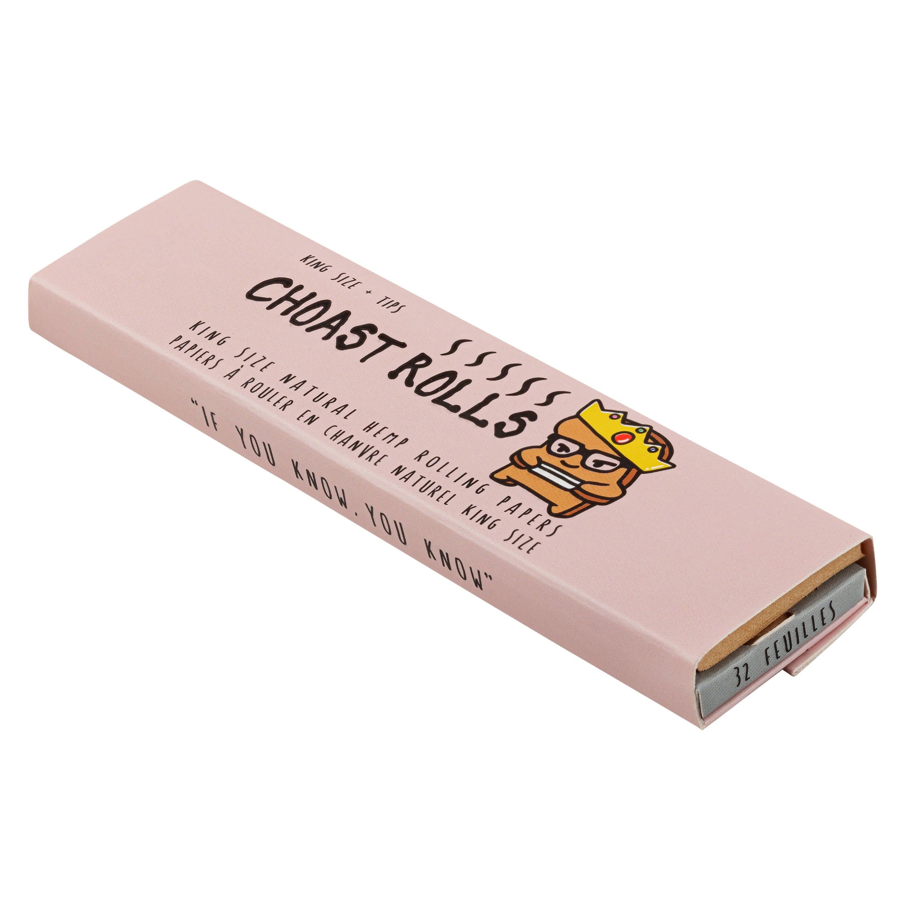 Choast Rolls - King Slim Size - Natural Hemp Papers - 22 Packs Per Carton